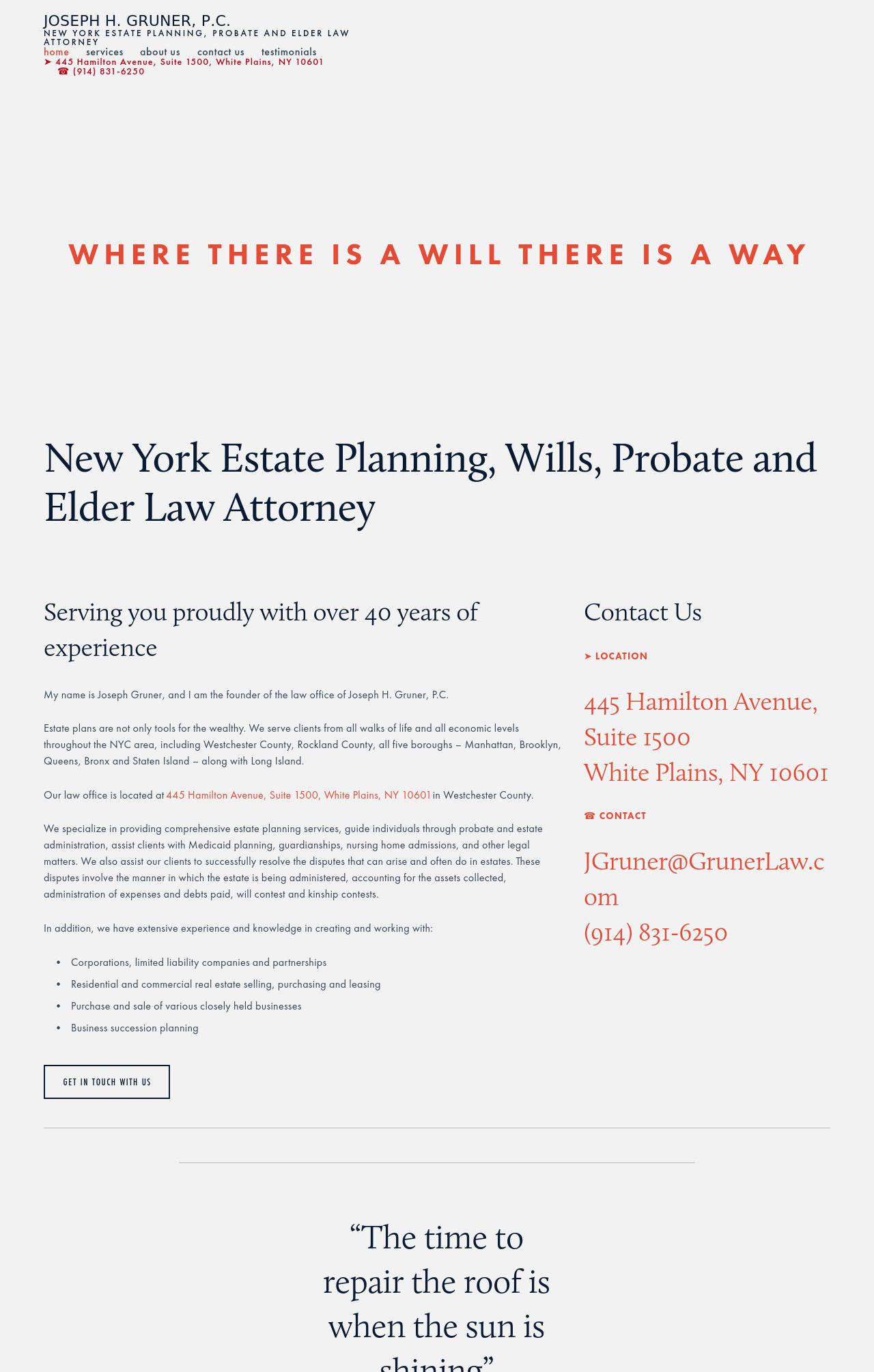 Joseph H. Gruner, P.C. - White Plains NY Lawyers