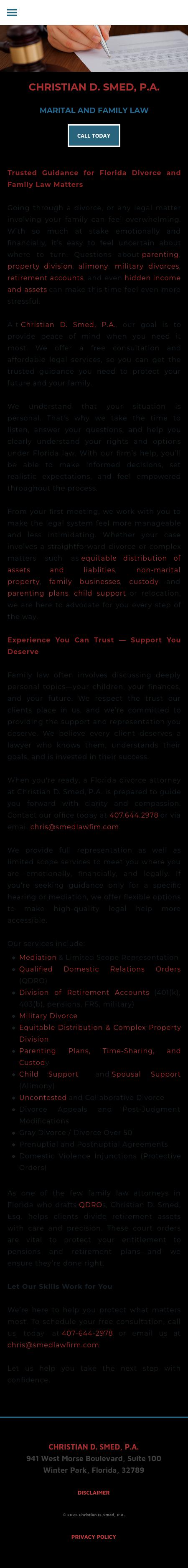 Christian D. Smed, P.A. - Winter Park FL Lawyers