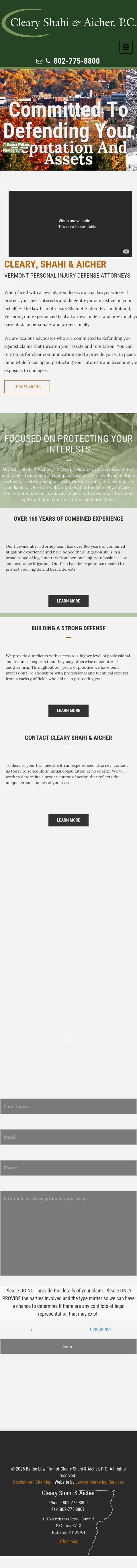 Cleary Shahi & Aicher, P.C. - Rutland VT Lawyers