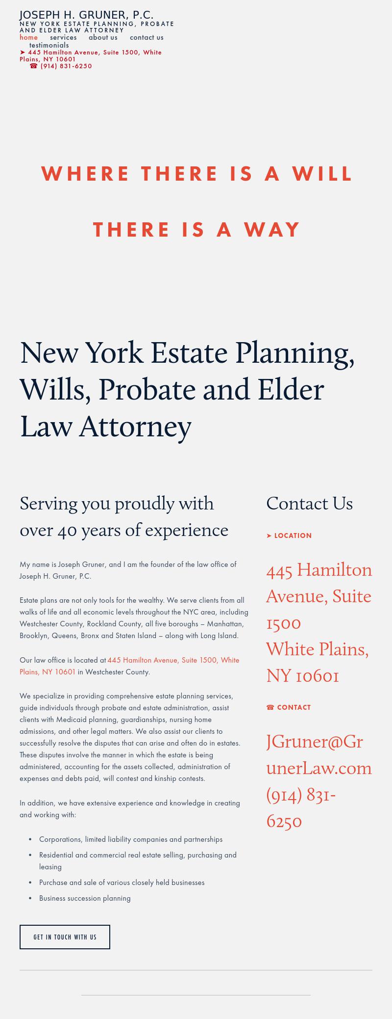 Joseph H. Gruner, P.C. - White Plains NY Lawyers