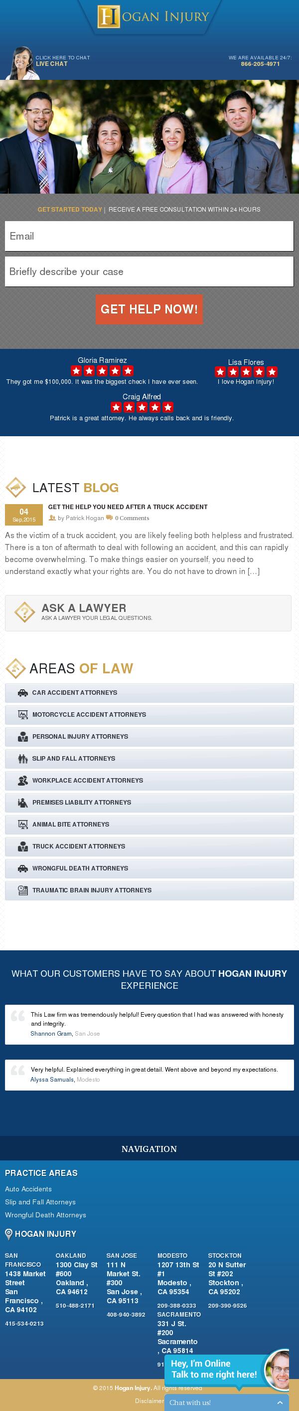 Hogan Injury - Modesto CA Lawyers