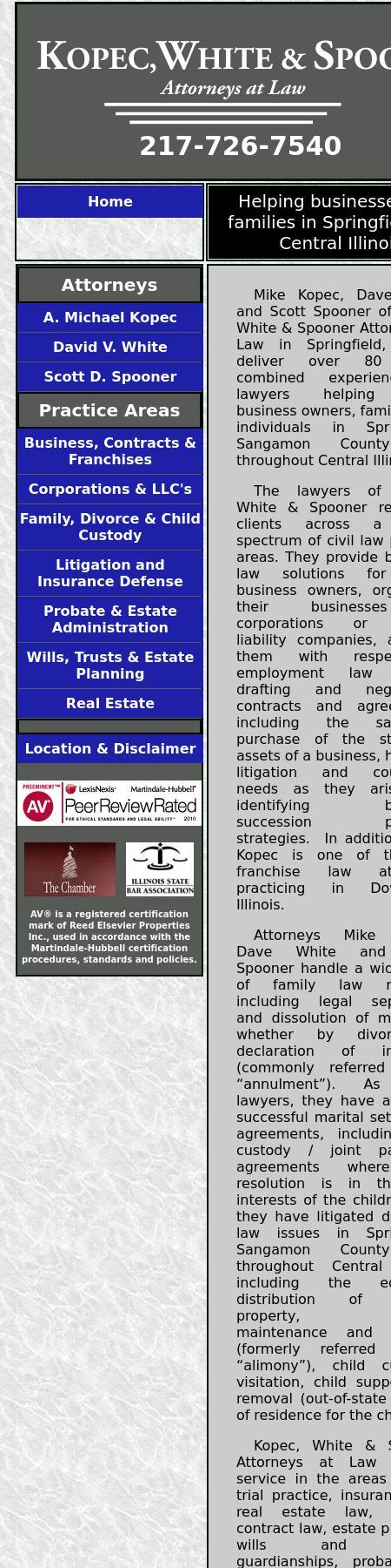 Kopec, White & Spooner - Springfield IL Lawyers