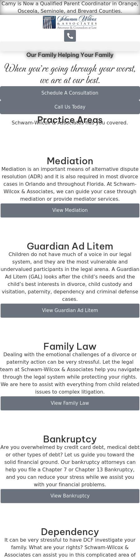 Schwam-Wilcox & Associates, Attorneys and Counselors at Law - Sebring FL Lawyers