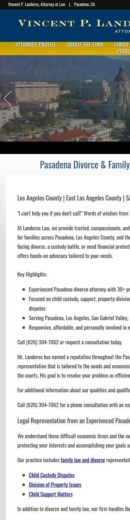 Vincent P. Landeros, Attorney at Law - Pasadena CA Lawyers
