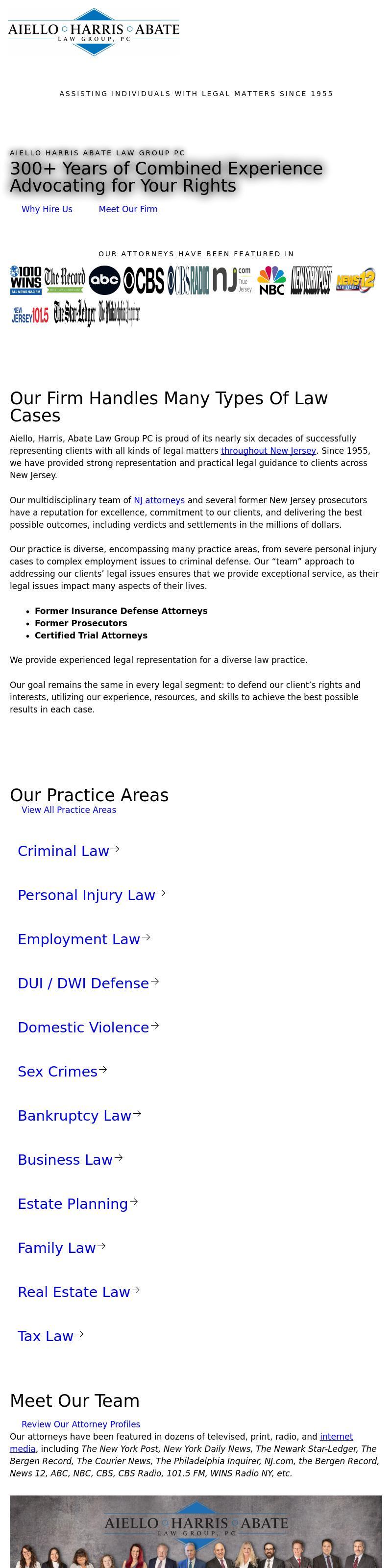 Aiello, Harris, Marth, Tunnero, Pastor & Schiffman, PC Attorneys At Law - Lyndhurst NJ Lawyers