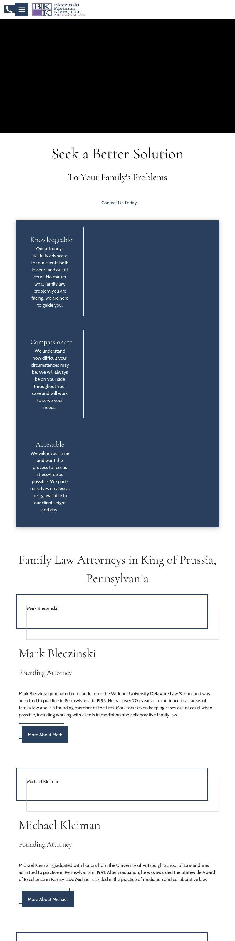 Bleczinski Kleiman & Klein, LLC - King of Prussia PA Lawyers