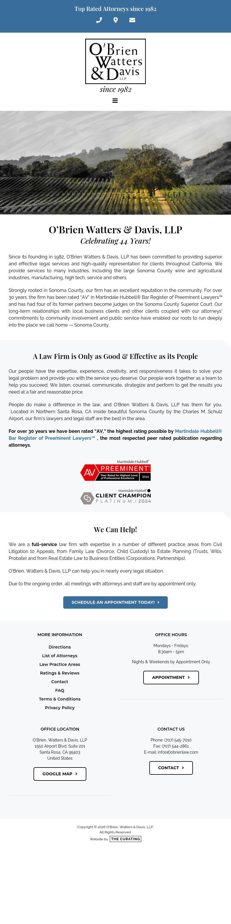O'Brien Watters & Davis, LLP - Santa Rosa CA Lawyers