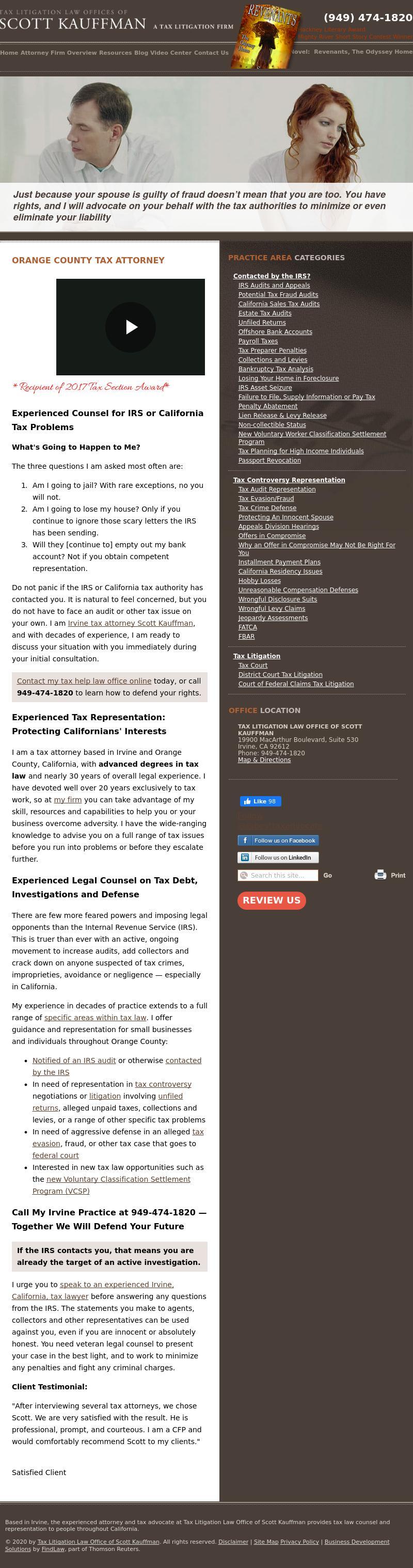 Tax Litigation Law Office of Scott Kauffman - Irvine CA Lawyers