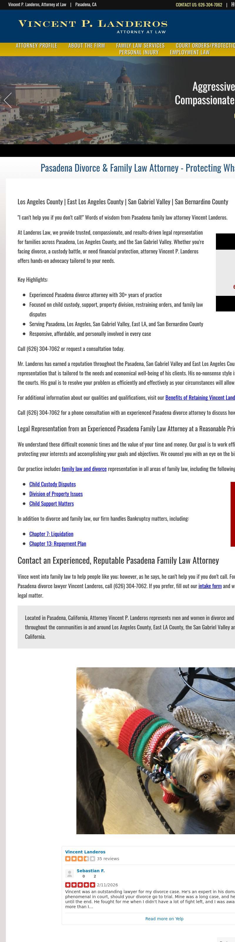 Vincent P. Landeros, Attorney at Law - Pasadena CA Lawyers